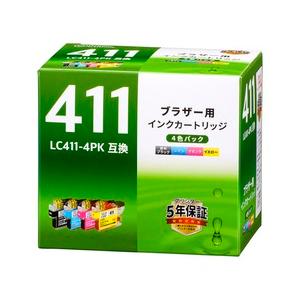 オーム電機　INK-B411-4P　ブラザー互換インク LC411 4色パック [品番]01-777...