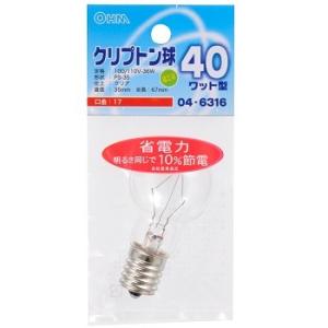 オーム電機 ミニクリプトン球 40形相当 PS-...の商品画像