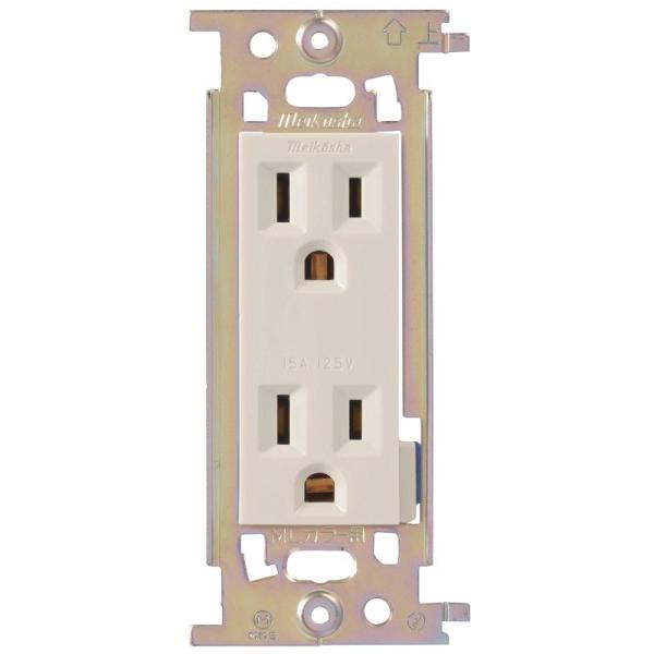 オーム電機 埋込接地コンセント ２口 [品番]04-8158