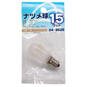 ナツメ電球 フロスト 100-110V 15W T20形 E12口金 LB-T0215-Fの商品画像