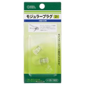 オーム電機 モジュラープラグ 6極4芯用 2個入 [品番]05-1920