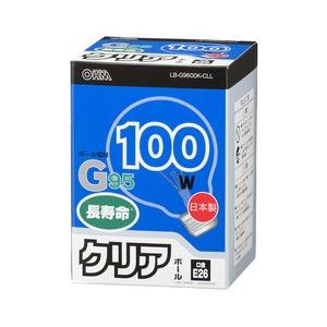 オーム電機  白熱ボール電球 100W E26 G95 クリア [品番]06-0625  LB-G9...