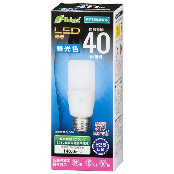 オーム電機  ケース販売特価 6個セット  LED電球 T形 E26 40形相当 昼光色 [品番]0...