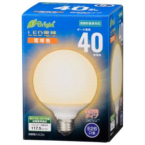 オーム電機 LED電球 ボール電球形 E26 4...の商品画像