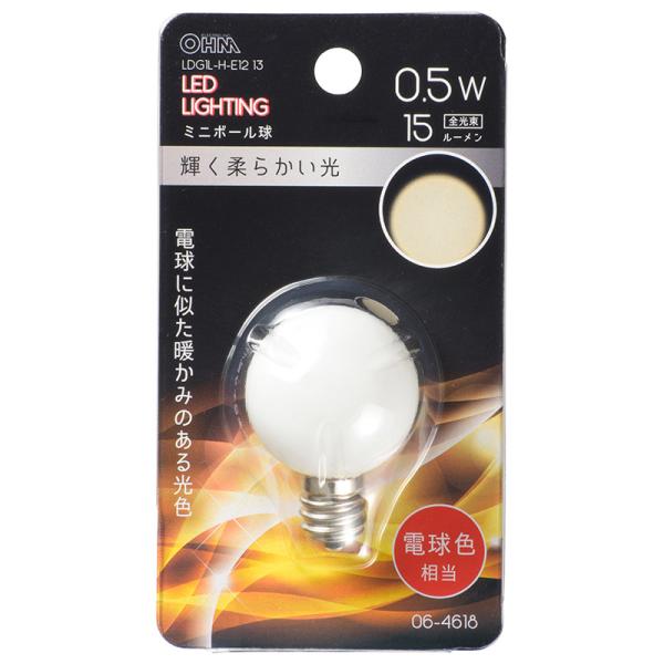 オーム電機  LEDミニボール球装飾用 G30/E12/0.5W/15lm/電球色 [品番]06-4...