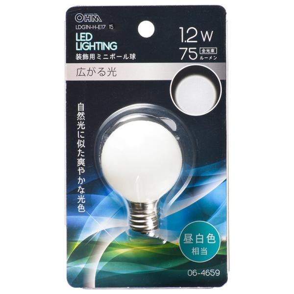 オーム電機  ケース販売特価 10個セット  LEDミニボール球装飾用 G40/E17/1.2W/7...