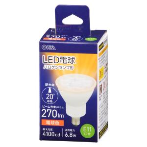 オーム電機　LDR7L-M-E11 5　LED電球 ハロゲンランプ形 E11 中角タイプ 6.8W 電球色 [品番]06-4727