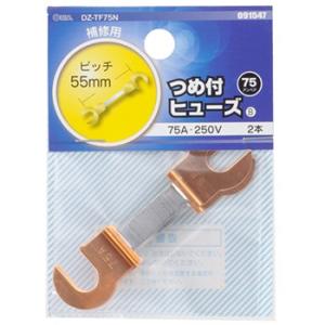 オーム電機 DZ-TF75N つめ付きヒューズ 75A-250V 2本入 [品番]09-1547