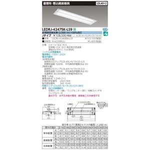 【法人様限定】東芝 LEDRJ-42475K-LS9 LED非常用照明器具 LDL40×2灯 非常灯 電池内蔵 埋込開放器具 ランプ同梱【送料無料】｜e-dennet