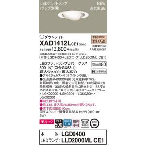 【法人様限定】パナソニック  XAD1412LCE1　LEDユニバーサルダウンライト 埋込穴φ100...