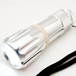 アウトレット 懐中電灯 ハンディライト 9LED LIGHT 9 LEDライト LED9PENS シルバー 防災グッズ 防災用品 アウトドア 箱無し