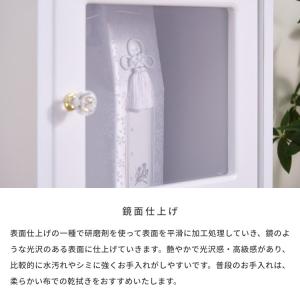 ペット仏壇 ホワイト 鏡面仕上げ 幅37 リビ...の詳細画像5