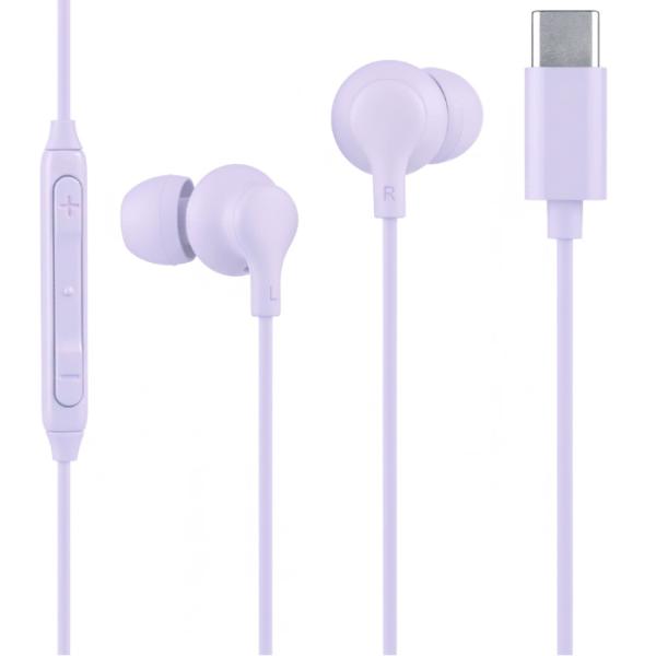 air-J Smoony TypeC接続イヤホン パープル 【HA-ES48 PR】 イヤフォン カ...