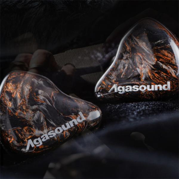 Agasound Sublimation Burnout ブラックオレンジ 有線イヤホン 密閉型 リ...