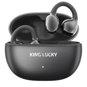KING LUCKY i239 ブラック ワイヤレスイヤホン Bluetooth 耳をふさがない オープンイヤー ながら聴き 防水 IPX5 マイク付き 通話 イヤーカフ キングラッキー