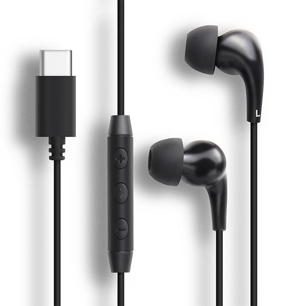 FSC Type-C接続イヤホン ブラック (FS-CMES01-BK) DAC搭載 Android...