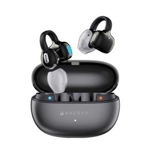 HACRAY CuffAir メタルブラック【HR-OE01MB】 ワイヤレスイヤホン 左右独立型 イヤーカフ マルチポイント 防水 IPX4 Bluetooth ハクライ