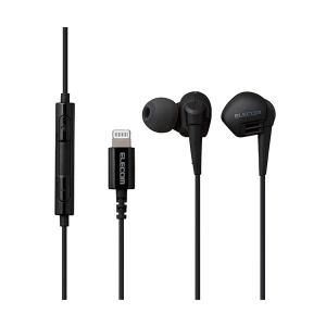 (お取り寄せ)ELECOM エレコム EHP-LGB10MBK ブラック (Lightning端子イヤホン) iPhone におススメ｜e-earphone