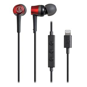 有線 iPhone カナル型 イヤホン audio-technica オーディオテクニカ Lightning用イヤホン ATH-CKD3Li RD レッド｜e-earphone