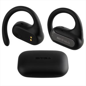 SIVGA SO2 ブラック 耳を塞がない ワイヤレスイヤホン Bluetooth ブルートゥース 耳かけ型 オープンイヤー型 14.2ｍｍ 大型ドライバー シブガ｜e-earphone