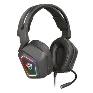 (お取り寄せ)虹色に輝くゲーミングヘッドセット TRUST Gaming GXT 450 Blizz RGB 7.1 Surround Gaming Headset Black マイク付き 有線 ヘッドホン｜e-earphone