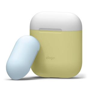 elago エラゴ AIRPODS DUO CASE for AirPods イエロー AirPods用 おしゃれ ケース シリコンカバー (EL_APDCSSCDC_YE)｜e-earphone