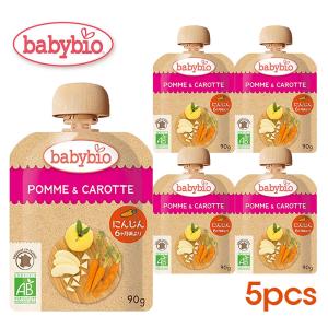 babybio ベビービオ 有機ベビースムージー90g 【オレンジ・バナナ 5個