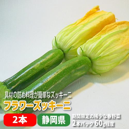 フラワーズッキーニ  ２本パック 花付き 稀少な春野菜 アレンジ料理 静岡県産