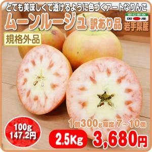 ムーンルージュ 訳あり品 ７〜１０個 ２.５Ｋｇ程度 果皮も果肉も食味も見事な芸術性を持つりんご 岩手県産