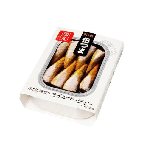 缶詰 K&amp;K 缶つま 日本近海獲り オイルサーディン 105g 食品 おつまみ 包装不可