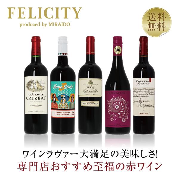 500円OFFクーポン 【9】赤ワインセット 至福の赤ワイン 赤ワイン 5本セット 第20弾 750...
