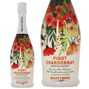 スパークリングワイン イタリア サンテロ ピノ シャルドネ フラワーボトル 750ml