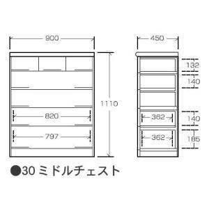 桐子30ミドル 5段チェスト 日本製 3尺桐タンス 整理収納 押入れ 和風たんす 収納家具 Pymr Go Th