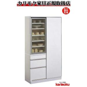カリモク Ea3560hh 食器棚 100キッチンボード ダイニングボード 食器棚 ホワイト Ea3560hh カップケース Kitchit S 皿収納 キチット エス 皿収納 日本製家具 正規取扱店 Ea3560hh 家具通販e Flat