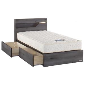 ドリームベッド プライシア2143 シングル 棚付き 宮付き 照明 ドロアータイプ 引き出し付き 正...