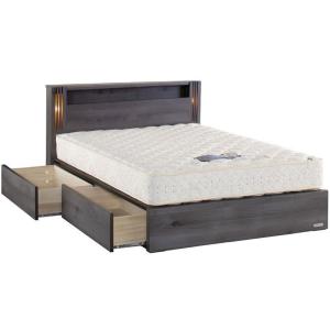 ドリームベッド プライシア2146 クイーン2 棚付き 宮付き 照明 キャビネット ドロアータイプ ...