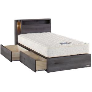 ドリームベッド プライシア2146 シングル 棚付き 宮付き 照明 キャビネット ドロアータイプ 引...