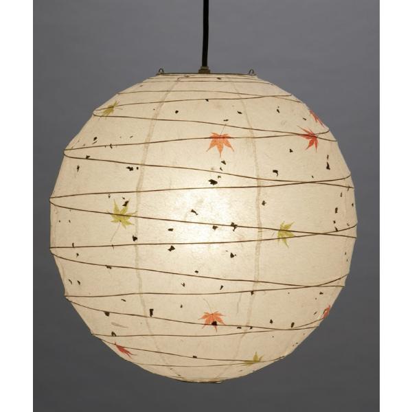 TP-18Mもみじ金粉入り 直径45cm 和紙ペンダントライト 和風照明 和室 天井 白ホワイト店舗...