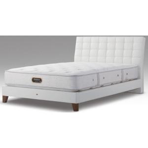 シモンズベッド Berzelia バーゼリア ダブル レッグタイプ・脚付き 本革ヘッドボード 選べる...