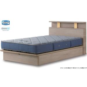 シモンズベッド shelf2 シェルフ2 ダブル リフトアップ ガスハッチ 縦型収納 大収納 跳ね上...