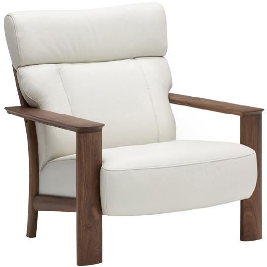 カリモク WW41モデル WW4100 1Pソファ 一人掛け椅子 肘掛椅子 本革張りソファ 木製肘掛...