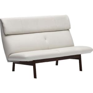 カリモク WW6412 2人掛椅子ロング 2Pソファ 本革張肘掛 2人掛け ラブソファー ハイバック...