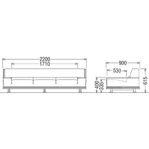 カリモク ZE9123BR 肘掛長椅子 3Pソ...の詳細画像1