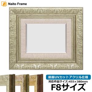 額縁専門店ないとう 油絵額縁 8209/シルバー F0号（180×140mm） 前面UV