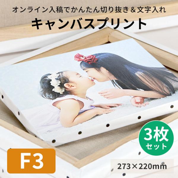 【3枚セット】キャンバスプリント F3サイズ（273×220mm）フォトパネル 無料文字入れ ギフト...