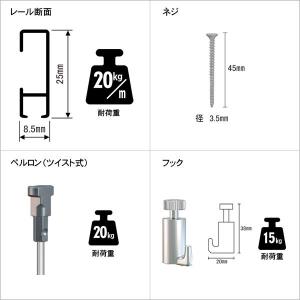 ピクチャーレール&透明ワイヤー自在セット(壁面...の詳細画像1
