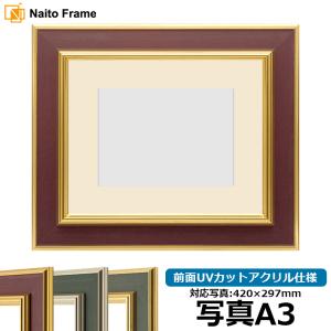 額縁専門店ないとう 写真用額縁 8120/ゴールド 写真全紙（560×457mm