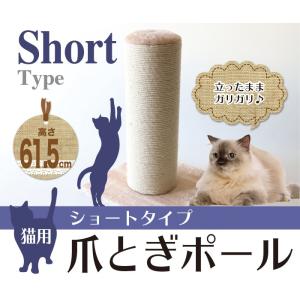 猫用　爪とぎポール　極太ショートタイプ　高さ61.5cm｜e-frontier