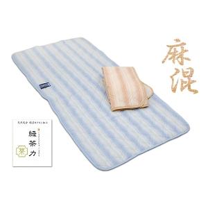 麻混しじら敷パッド(緑茶カテキン加工) ／シングル｜e-futon