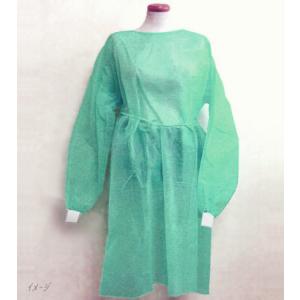 アイソレーションガウン（グリーン・袖口ニット） 10枚入　不織布長袖ガウン・緑色